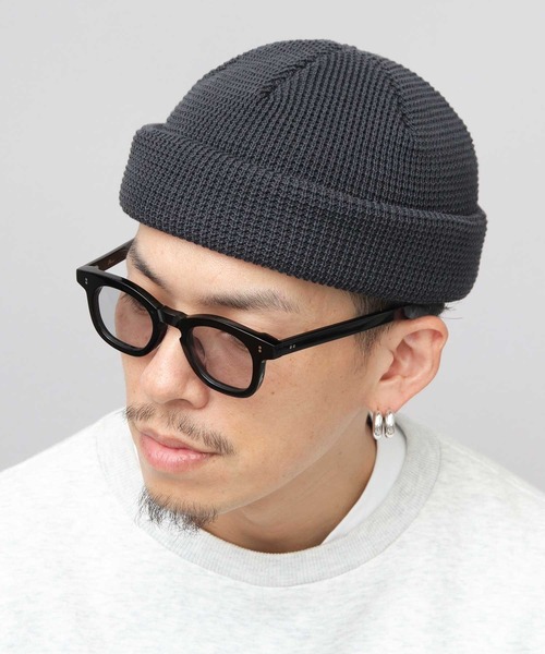 Mr.COVER（ミスターカバー）の「日本製 オーガニックコットン 3WAY ワッフル ロールニットキャップ （ロールキャップ・ミドルワッチ・シングルワッチ） 抗菌防臭効果（ニットキャップ/ビーニー・メンズ・オフホワイト/アーミー/ブラック/オレンジ/ネイビー/チャコール・FREE）」の3枚目の写真