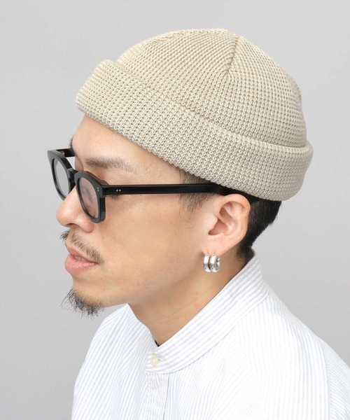 Mr.COVER（ミスターカバー）の「日本製 オーガニックコットン 3WAY ワッフル ロールニットキャップ （ロールキャップ・ミドルワッチ・シングルワッチ） 抗菌防臭効果（ニットキャップ/ビーニー・メンズ・オフホワイト/アーミー/ブラック/オレンジ/ネイビー/チャコール・FREE）」の13枚目の写真