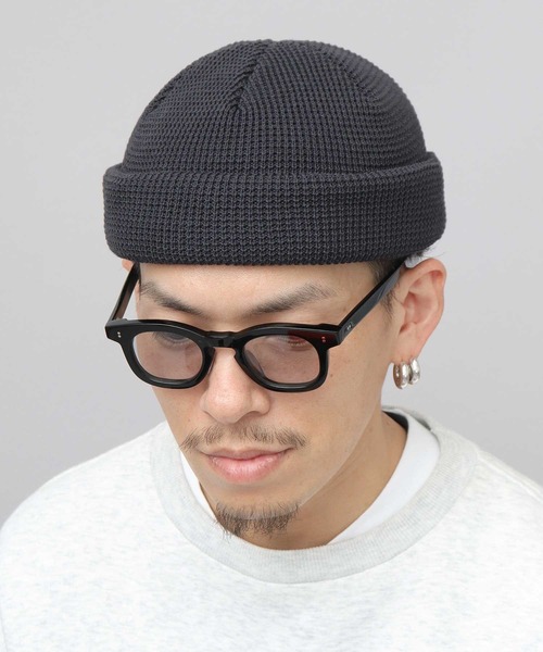 Mr.COVER（ミスターカバー）の「日本製 オーガニックコットン 3WAY ワッフル ロールニットキャップ （ロールキャップ・ミドルワッチ・シングルワッチ） 抗菌防臭効果（ニットキャップ/ビーニー・メンズ・オフホワイト/アーミー/ブラック/オレンジ/ネイビー/チャコール・FREE）」の7枚目の写真