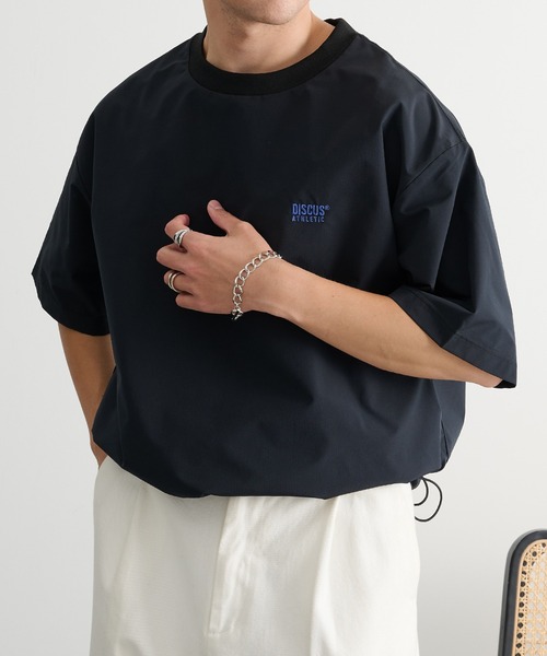 DISCUS(ディスカス)の「【DISCUS】マイクロリップストップ ドローコードTシャツ セットアップ可能 6222-2605 MNY(Tシャツ/カットソー・メンズ・ブラック/チャコールグレー・L/M/XL)」の2枚目の写真