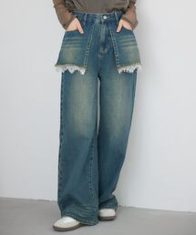 RETRO GIRL | スカートドッキングデニムPT(デニムパンツ)