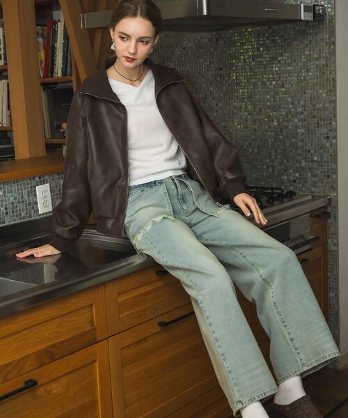 RETRO GIRL（レトロガール）の「スカートドッキングデニムPT（デニムパンツ・レディース・ダークブルー/ブルー系その他・FREE）」の4枚目の写真