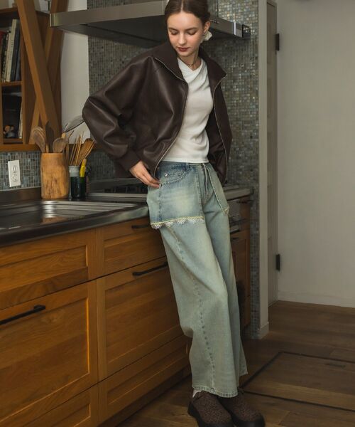 RETRO GIRL（レトロガール）の「スカートドッキングデニムPT（デニムパンツ・レディース・ダークブルー/ブルー系その他・FREE）」の5枚目の写真