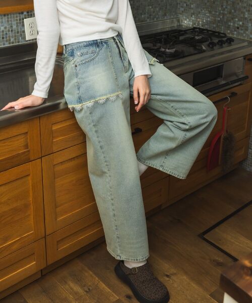 RETRO GIRL（レトロガール）の「スカートドッキングデニムPT（デニムパンツ・レディース・ダークブルー/ブルー系その他・FREE）」の6枚目の写真