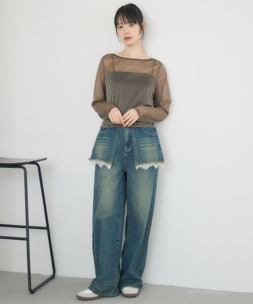 RETRO GIRL（レトロガール）の「スカートドッキングデニムPT（デニムパンツ・レディース・ダークブルー/ブルー系その他・FREE）」の9枚目の写真