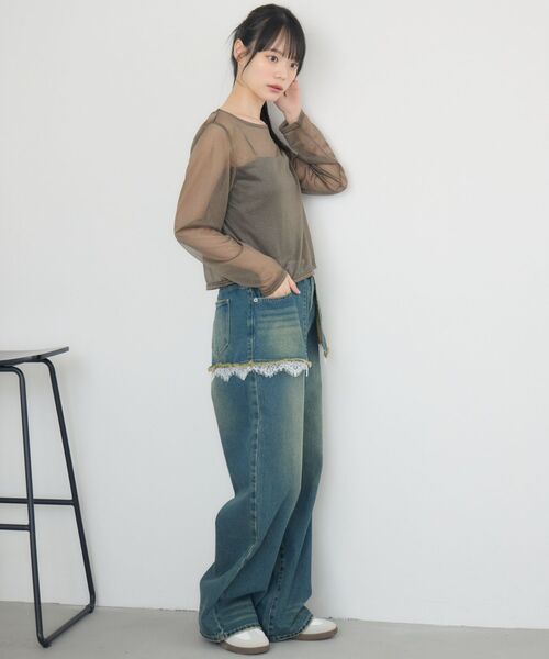 RETRO GIRL（レトロガール）の「スカートドッキングデニムPT（デニムパンツ・レディース・ダークブルー/ブルー系その他・FREE）」の10枚目の写真