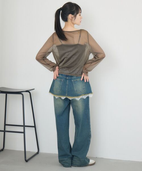 RETRO GIRL（レトロガール）の「スカートドッキングデニムPT（デニムパンツ・レディース・ダークブルー/ブルー系その他・FREE）」の11枚目の写真