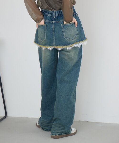 RETRO GIRL（レトロガール）の「スカートドッキングデニムPT（デニムパンツ・レディース・ダークブルー/ブルー系その他・FREE）」の15枚目の写真