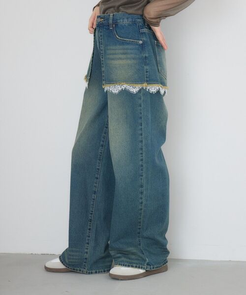RETRO GIRL（レトロガール）の「スカートドッキングデニムPT（デニムパンツ・レディース・ダークブルー/ブルー系その他・FREE）」の16枚目の写真