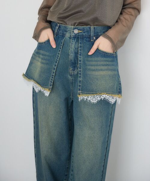 RETRO GIRL（レトロガール）の「スカートドッキングデニムPT（デニムパンツ・レディース・ダークブルー/ブルー系その他・FREE）」の19枚目の写真