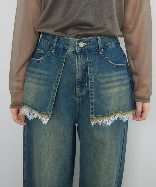 RETRO GIRL（レトロガール）の「スカートドッキングデニムPT（デニムパンツ・レディース・ダークブルー/ブルー系その他・FREE）」の20枚目の写真