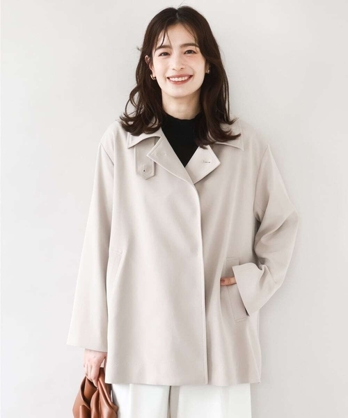 OFUON le MK（オフオンルエムケー）の「【2025AW】ミドル丈スタンドコート/洗える/WEB限定サイズあり（その他アウター・レディース・ネイビー/ベージュ・40/38/36）」の2枚目の写真