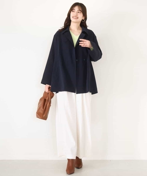 OFUON le MK（オフオンルエムケー）の「【2025AW】ミドル丈スタンドコート/洗える/WEB限定サイズあり（その他アウター・レディース・ネイビー/ベージュ・40/38/36）」の4枚目の写真