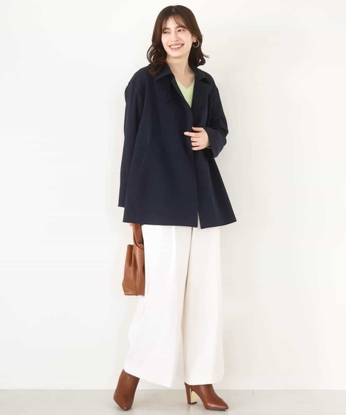 OFUON le MK（オフオンルエムケー）の「【2025AW】ミドル丈スタンドコート/洗える/WEB限定サイズあり（その他アウター・レディース・ネイビー/ベージュ・40/38/36）」の3枚目の写真