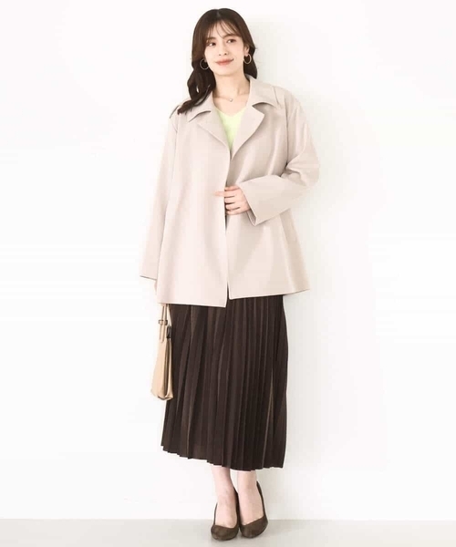 OFUON le MK（オフオンルエムケー）の「【2025AW】ミドル丈スタンドコート/洗える/WEB限定サイズあり（その他アウター・レディース・ネイビー/ベージュ・40/38/36）」の5枚目の写真