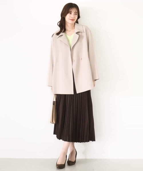 OFUON le MK（オフオンルエムケー）の「【2025AW】ミドル丈スタンドコート/洗える/WEB限定サイズあり（その他アウター・レディース・ネイビー/ベージュ・40/38/36）」の10枚目の写真