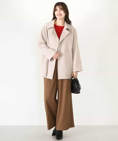 OFUON le MK（オフオンルエムケー）の「【2025AW】ミドル丈スタンドコート/洗える/WEB限定サイズあり（その他アウター・レディース・ネイビー/ベージュ・40/38/36）」の11枚目の写真