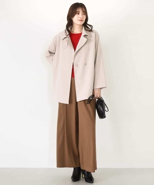 OFUON le MK（オフオンルエムケー）の「【2025AW】ミドル丈スタンドコート/洗える/WEB限定サイズあり（その他アウター・レディース・ネイビー/ベージュ・40/38/36）」の12枚目の写真