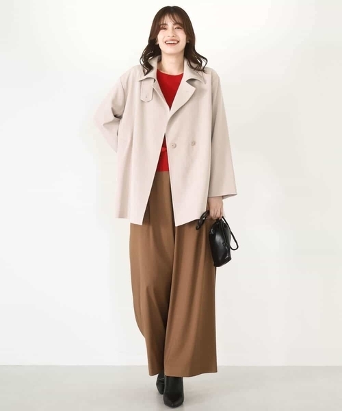 OFUON le MK（オフオンルエムケー）の「【2025AW】ミドル丈スタンドコート/洗える/WEB限定サイズあり（その他アウター・レディース・ネイビー/ベージュ・40/38/36）」の6枚目の写真
