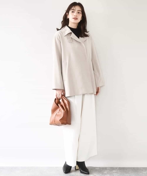 OFUON le MK（オフオンルエムケー）の「【2025AW】ミドル丈スタンドコート/洗える/WEB限定サイズあり（その他アウター・レディース・ネイビー/ベージュ・40/38/36）」の16枚目の写真