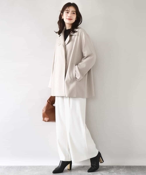 OFUON le MK（オフオンルエムケー）の「【2025AW】ミドル丈スタンドコート/洗える/WEB限定サイズあり（その他アウター・レディース・ネイビー/ベージュ・40/38/36）」の18枚目の写真