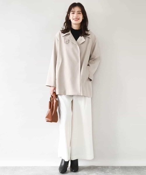OFUON le MK（オフオンルエムケー）の「【2025AW】ミドル丈スタンドコート/洗える/WEB限定サイズあり（その他アウター・レディース・ネイビー/ベージュ・40/38/36）」の17枚目の写真