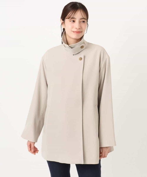 OFUON le MK（オフオンルエムケー）の「【2025AW】ミドル丈スタンドコート/洗える/WEB限定サイズあり（その他アウター・レディース・ネイビー/ベージュ・40/38/36）」の13枚目の写真