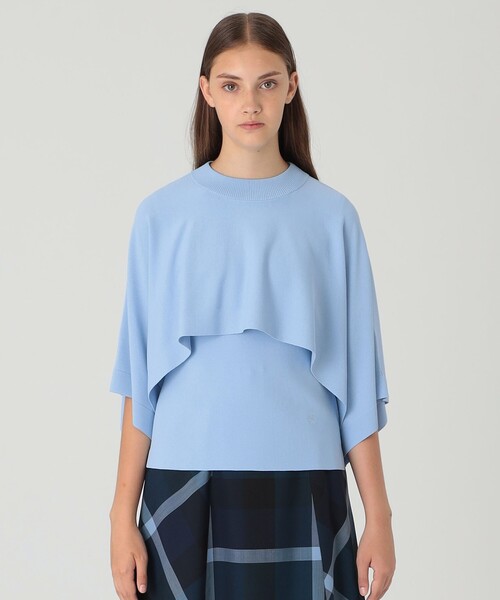 BLUE LABEL CRESTBRIDGE(ブルーレーベルクレストブリッジ)の「ドライレーヨンストレッチケープ付きニット(ニット/セーター・レディース・レッド系その他/ダークネイビー/ブルー系その他2・38)」の3枚目の写真