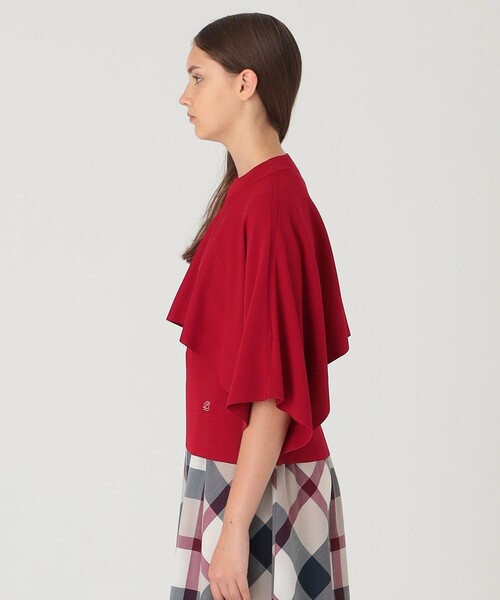 BLUE LABEL CRESTBRIDGE(ブルーレーベルクレストブリッジ)の「ドライレーヨンストレッチケープ付きニット(ニット/セーター・レディース・レッド系その他/ダークネイビー/ブルー系その他2・38)」の5枚目の写真