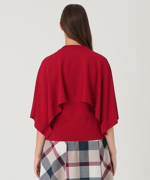 BLUE LABEL CRESTBRIDGE(ブルーレーベルクレストブリッジ)の「ドライレーヨンストレッチケープ付きニット(ニット/セーター・レディース・レッド系その他/ダークネイビー/ブルー系その他2・38)」の6枚目の写真