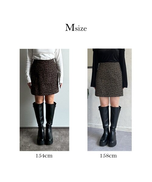 prose verse（プロズヴェール）の「レオパードツイル台形ミニスカート（スカート・レディース・ブラウン系その他・LARGE/MEDIUM/SMALL）」の3枚目の写真