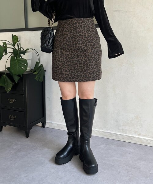 prose verse（プロズヴェール）の「レオパードツイル台形ミニスカート（スカート・レディース・ブラウン系その他・LARGE/MEDIUM/SMALL）」の12枚目の写真