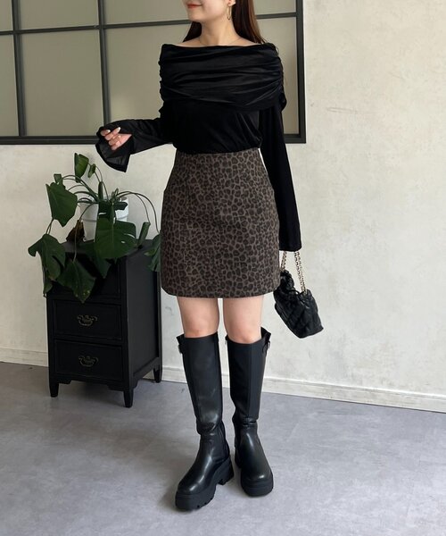 prose verse（プロズヴェール）の「レオパードツイル台形ミニスカート（スカート・レディース・ブラウン系その他・LARGE/MEDIUM/SMALL）」の13枚目の写真