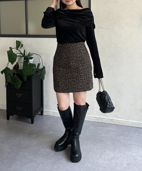 prose verse（プロズヴェール）の「レオパードツイル台形ミニスカート（スカート・レディース・ブラウン系その他・LARGE/MEDIUM/SMALL）」の18枚目の写真