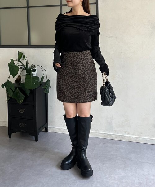 prose verse（プロズヴェール）の「レオパードツイル台形ミニスカート（スカート・レディース・ブラウン系その他・LARGE/MEDIUM/SMALL）」の19枚目の写真