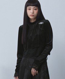 ELUNIS | レースレイヤードベロアトップス(Tシャツ/カットソー)