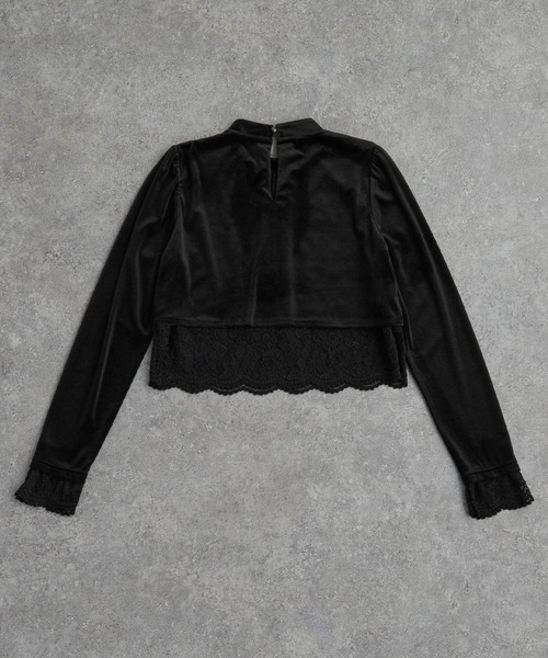ELUNIS(エルニス)の「レースレイヤードベロアトップス(Tシャツ/カットソー・レディース・ブラック/ブルー・FREE)」の20枚目の写真