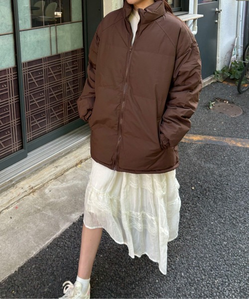 link lot(リンクロット)の「ベーシックスタンドネック中綿ジャケット(ダウンジャケット/コート・メンズ・ダークグレー/ブラウン/ブラック/カーキ/アイボリー・M/L)」の17枚目の写真