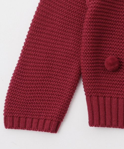 sense of wonder（センスオブワンダー）の「ポンポンカーディガン【日本製】（カーディガン/ボレロ・キッズ・オフホワイト/ピンク/レッド・100-110cm/120-130cm/80-90cm）」の7枚目の写真