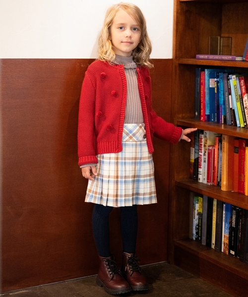 sense of wonder（センスオブワンダー）の「ポンポンカーディガン【日本製】（カーディガン/ボレロ・キッズ・オフホワイト/ピンク/レッド・100-110cm/120-130cm/80-90cm）」の12枚目の写真