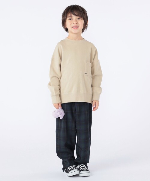 SHIPS（シップス）の「【WEB限定】SHIPS KIDS:100～160cm / NEW マイクロ ロゴ スウェット（スウェット・キッズ・ベージュ/ライトブルー/ブラック/グレー・100/110/120/130/140/150/160）」の15枚目の写真