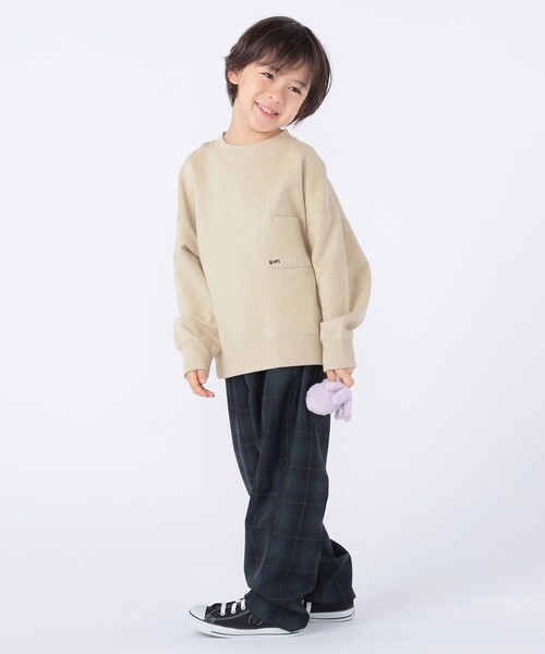 SHIPS（シップス）の「【WEB限定】SHIPS KIDS:100～160cm / NEW マイクロ ロゴ スウェット（スウェット・キッズ・ベージュ/ライトブルー/ブラック/グレー・100/110/120/130/140/150/160）」の17枚目の写真