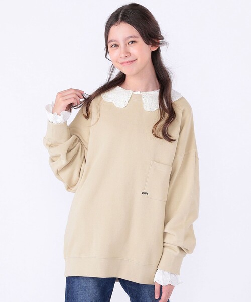 SHIPS（シップス）の「【WEB限定】SHIPS KIDS:100～160cm / NEW マイクロ ロゴ スウェット（スウェット・キッズ・ベージュ/ライトブルー/ブラック/グレー・100/110/120/130/140/150/160）」の18枚目の写真