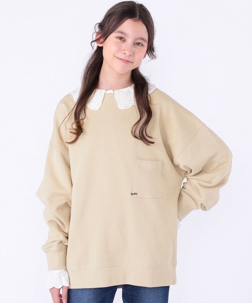 SHIPS（シップス）の「【WEB限定】SHIPS KIDS:100～160cm / NEW マイクロ ロゴ スウェット（スウェット・キッズ・ベージュ/ライトブルー/ブラック/グレー・100/110/120/130/140/150/160）」の20枚目の写真