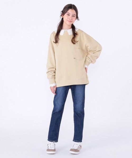 SHIPS（シップス）の「【WEB限定】SHIPS KIDS:100～160cm / NEW マイクロ ロゴ スウェット（スウェット・キッズ・ベージュ/ライトブルー/ブラック/グレー・100/110/120/130/140/150/160）」の21枚目の写真