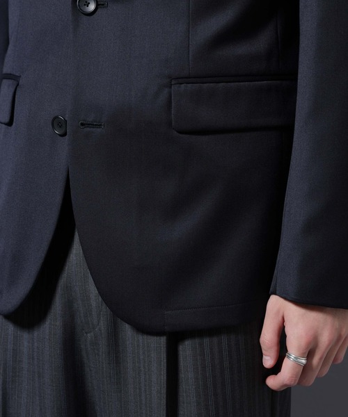NANO universe（ナノユニバース）の「｢Damerino Select｣ ウールシルクベネシャンジャケット(セットアップ可)（テーラードジャケット・メンズ・チャコール/ネイビー・S/M/L）」の14枚目の写真