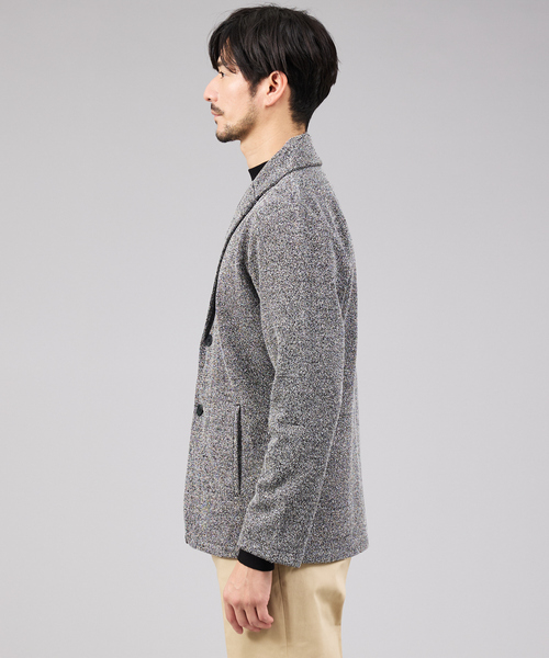 ABAHOUSE GRAY（アバハウスグレイ）の「ブークレ ボンディング ショールブルゾン / ストレッチ / 保温性（ブルゾン・メンズ・モカ/ネイビー/ブラック・46/48/50）」の5枚目の写真