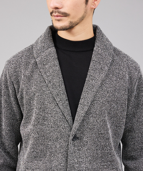 ABAHOUSE GRAY（アバハウスグレイ）の「ブークレ ボンディング ショールブルゾン / ストレッチ / 保温性（ブルゾン・メンズ・モカ/ネイビー/ブラック・46/48/50）」の7枚目の写真