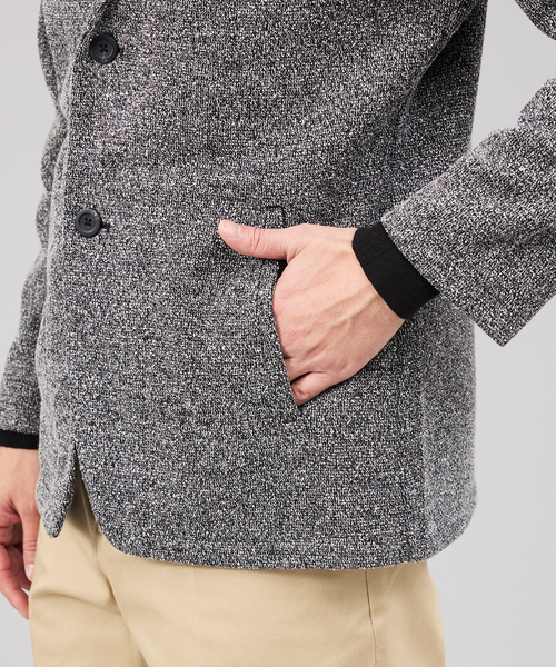 ABAHOUSE GRAY（アバハウスグレイ）の「ブークレ ボンディング ショールブルゾン / ストレッチ / 保温性（ブルゾン・メンズ・モカ/ネイビー/ブラック・46/48/50）」の9枚目の写真