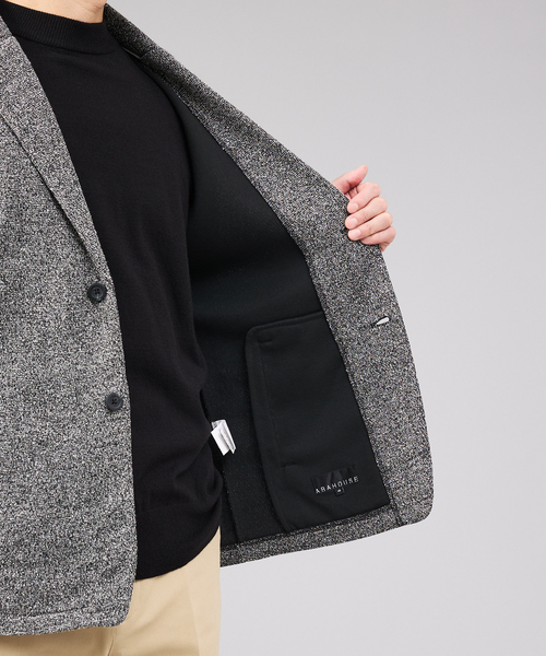 ABAHOUSE GRAY（アバハウスグレイ）の「ブークレ ボンディング ショールブルゾン / ストレッチ / 保温性（ブルゾン・メンズ・モカ/ネイビー/ブラック・46/48/50）」の11枚目の写真